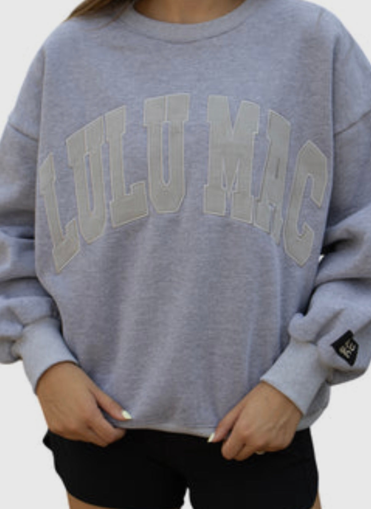 Lulu Mac Gray on Gray sweatshirt