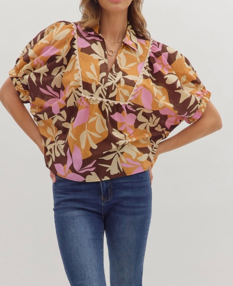 Brown Floral Entro