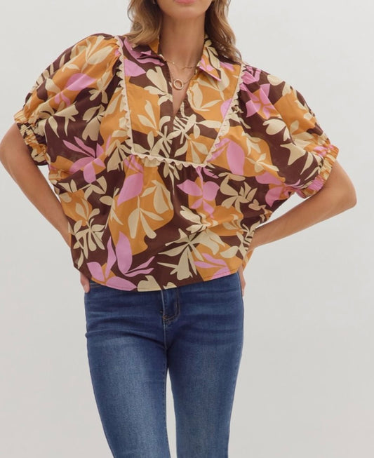 Brown Floral Entro