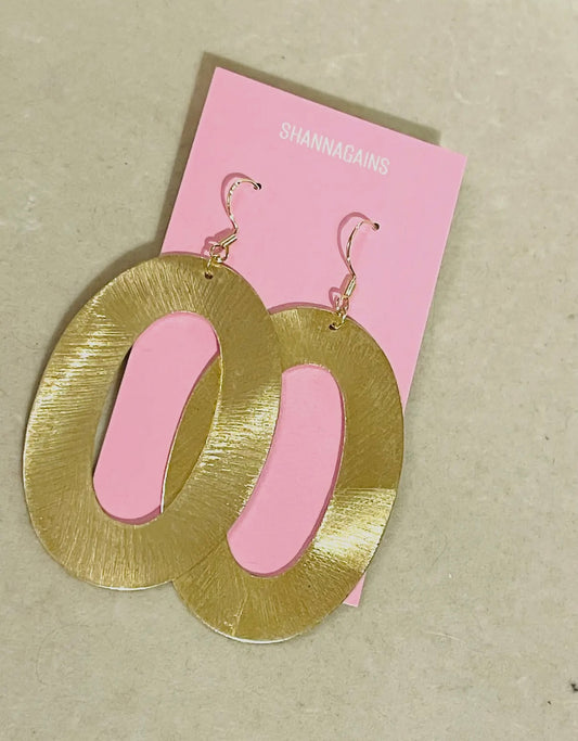Gold Oval Earrings