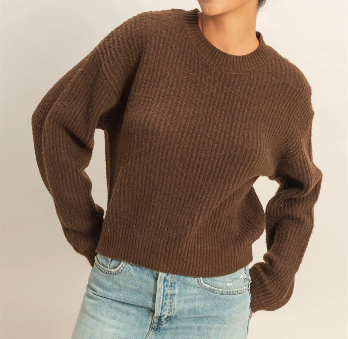 Chestnut ribbed sweater