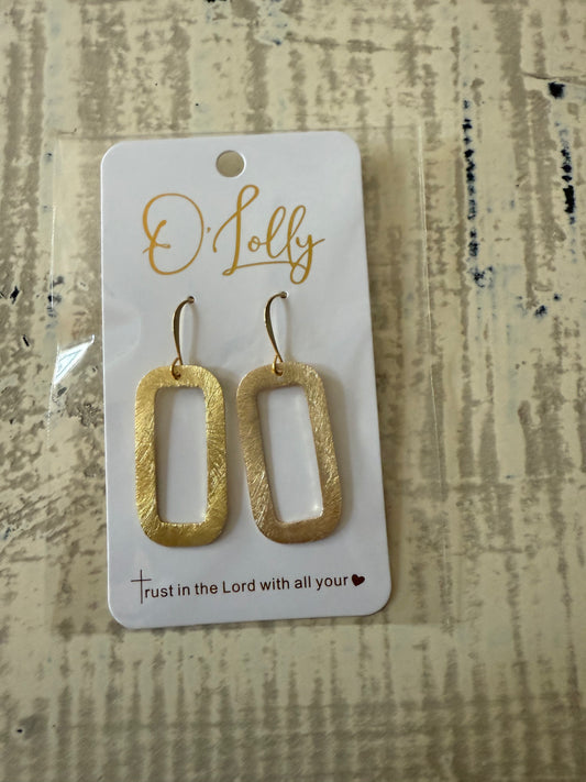 Gold Squoval Earrings